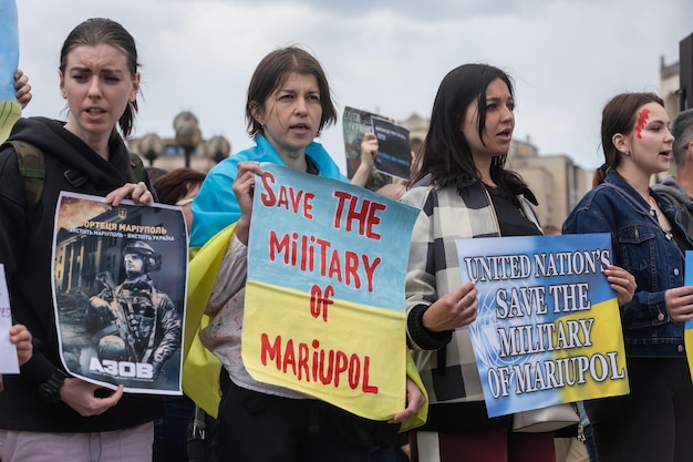 War in Ukraine Rally on Independence Square in Kyiv