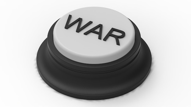 War white button isolated 3d illustration render