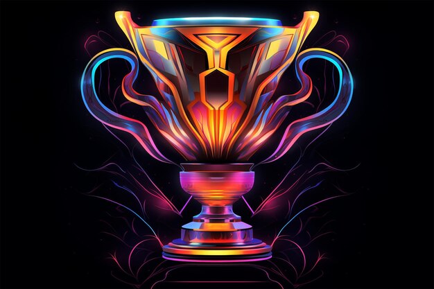 Photo ward trophy cup abstract neon