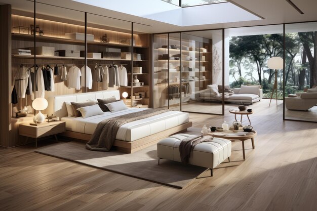 Wardrobe in the bedroom gorgeous clothing modern and stylish decoration