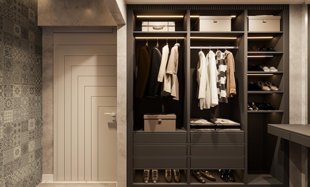 Wardrobe The Essence of Luxury Modern Interior Design Unveiled in a Lavish Home