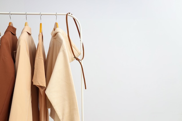 Wardrobe rack with different clothes concept of different clothes