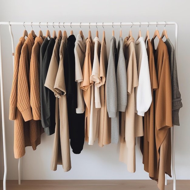 wardrobe with clothes