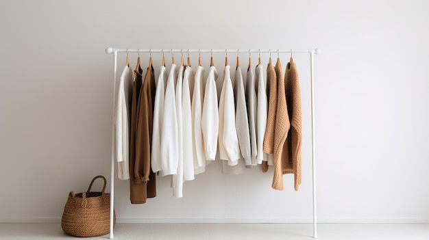 wardrobe with clothes