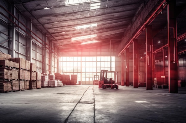 In a warehouse AV forklift trucks deliver more items in a safe way