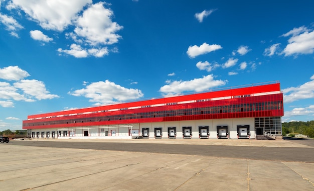 Warehouse on a background of blue sky