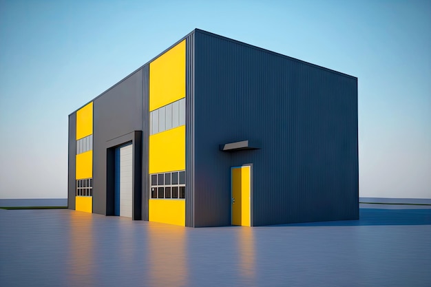 Warehouse building for cargo storage outside view