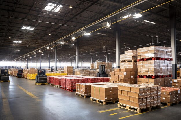 Warehouse Interior with Picking and Packing Area