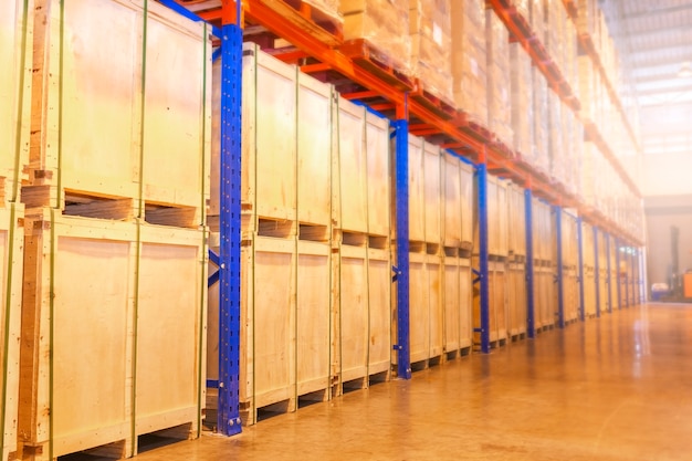 warehouse interior with tall shelves storage warehouse