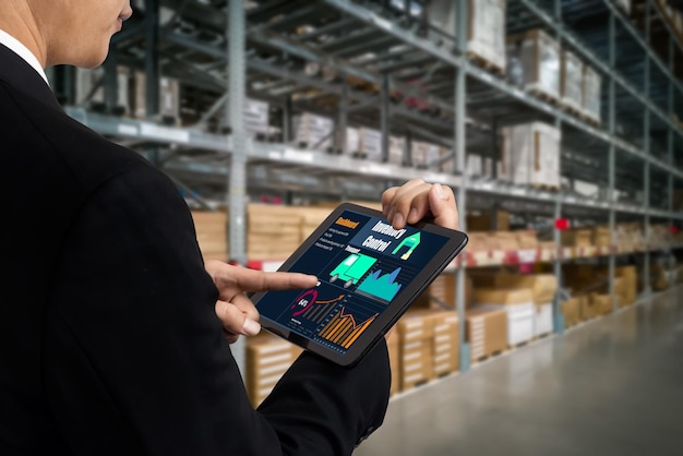 warehouse management innovative software in computer for real time monitoring