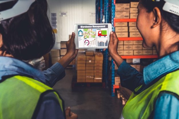 Warehouse management software application in computer for real time monitoring