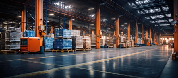 Warehouse or storehouse with freight transportation and storage of goods