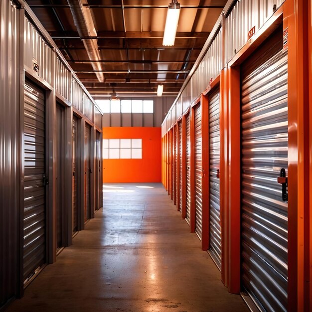 a warehouse with a door that says quot open quot on the side