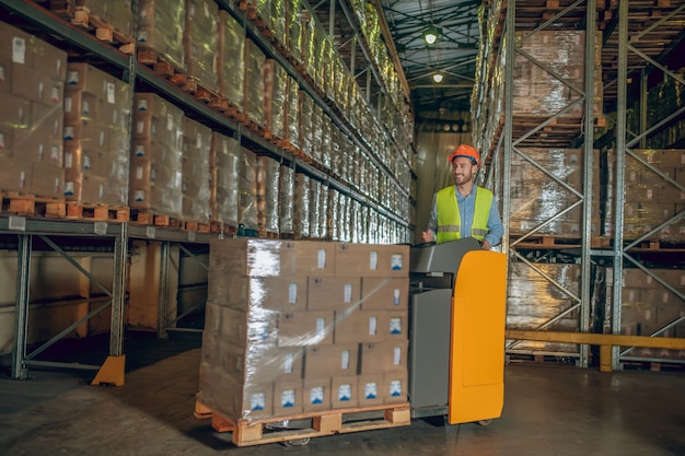 Warehouse worker with helmet