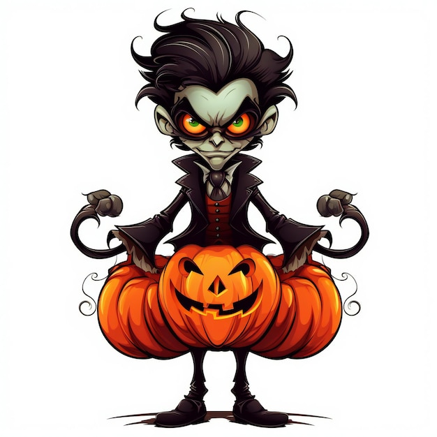 Warlock's Wrath Halloween Clipart in het wit