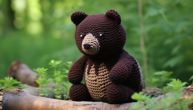 Warm bear crochet wool