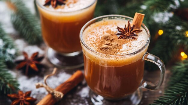 Warm Boozy Hot coffee on table