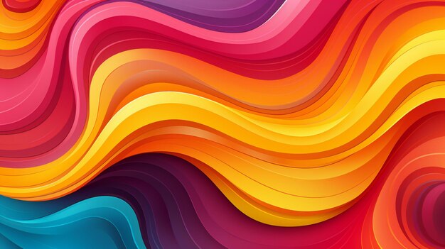 Warm colorful abstract waves flowing in harmonious patterns on a vibrant background