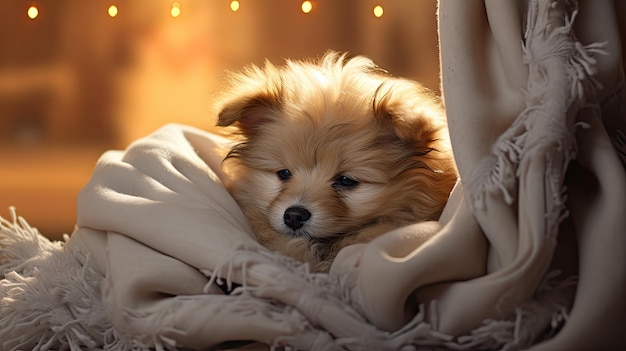 Warm cozy dog