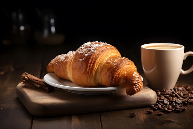 Warm Croissant with Coffee