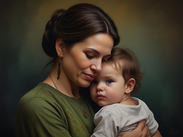 Photo warm embrace honoring motherhood on international mothers day