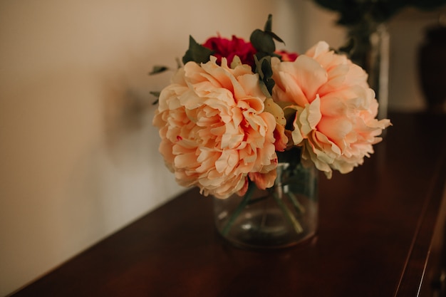 warm flowers in a jar