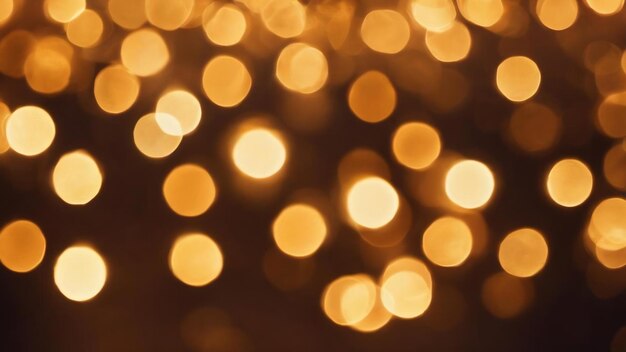 Warm golden bokeh lights background