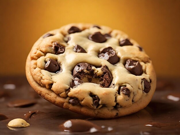 Foto un biscotto caldo e goloso con gocce di cioccolato