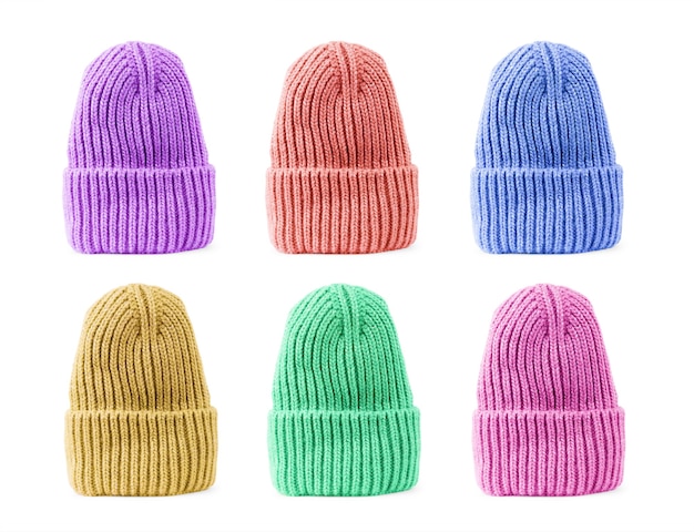 Warm hat on a white background