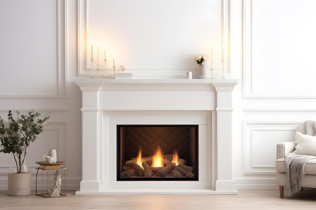 Photo warm and inviting fireplace with crackling flames providing comfort and coziness during the equinox