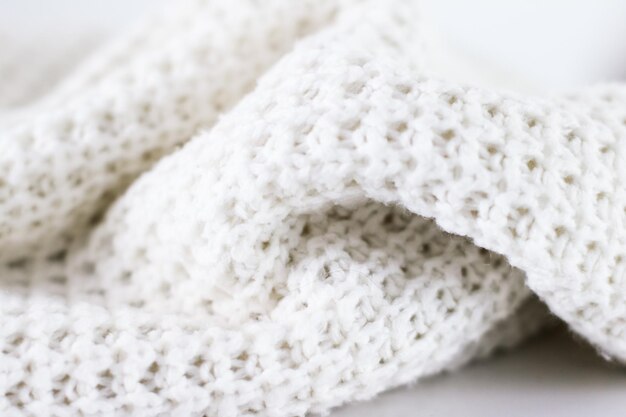 Warm knitted clothes soft and white