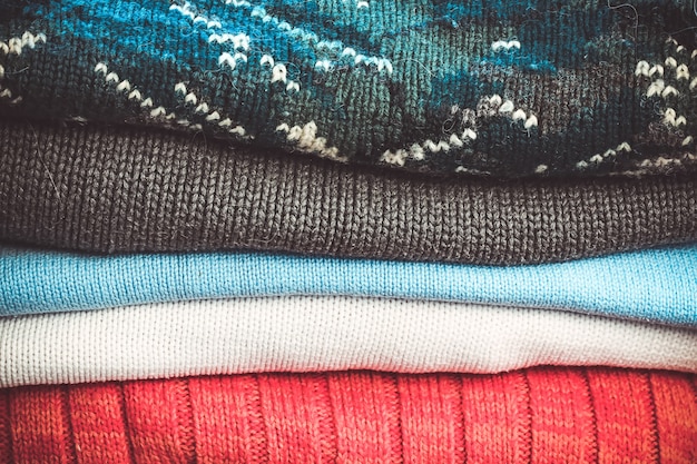 Warm knitted sweaters for autumn and winter weather.