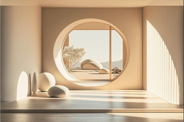 Foto warm peaceful zen room ai generativa