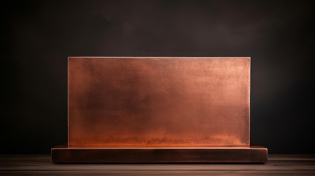 Warm richtoned copper podium for minimalist vintage setting