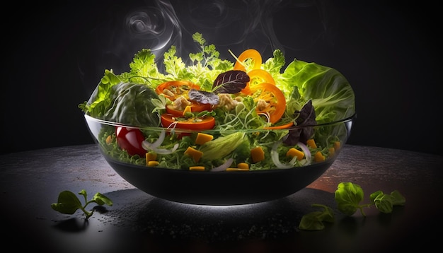 Warm salad with grilled ingredients