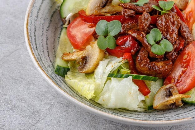 Warm salad with veal for the food delivery website 4