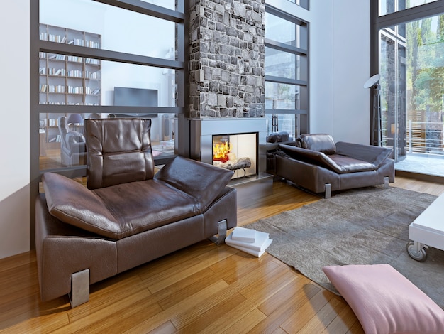 Warm sitting area in modern house.