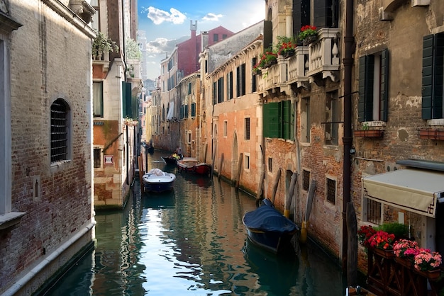 Warm sunny day on the street of summer Venice, Italy