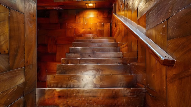 Warm Wooden Staircase