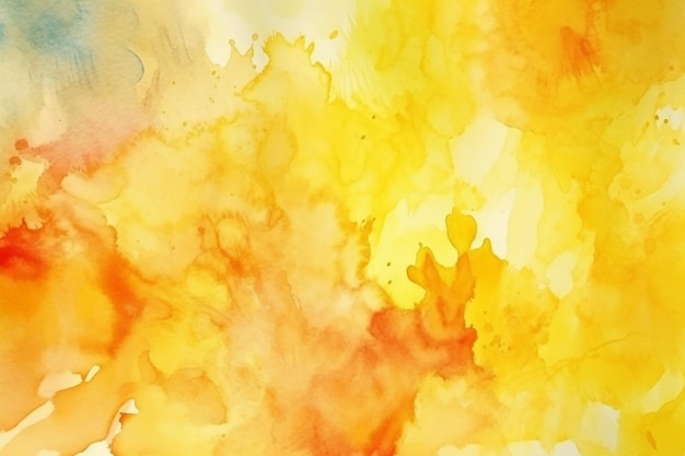 Warm yellow watercolor abstract background