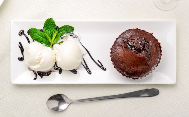 Warme chocolade pudding, fondant au chocolat