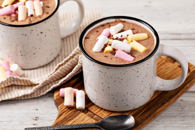 Warme chocolademelk met marshmallow