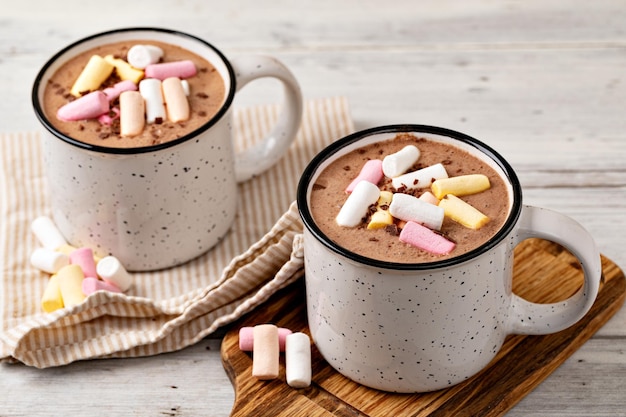 Warme chocolademelk met marshmallow