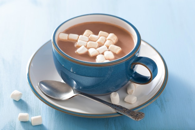 Warme chocolademelk met mini marshmallows
