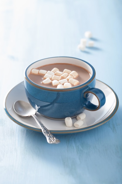 Warme chocolademelk met mini marshmallows