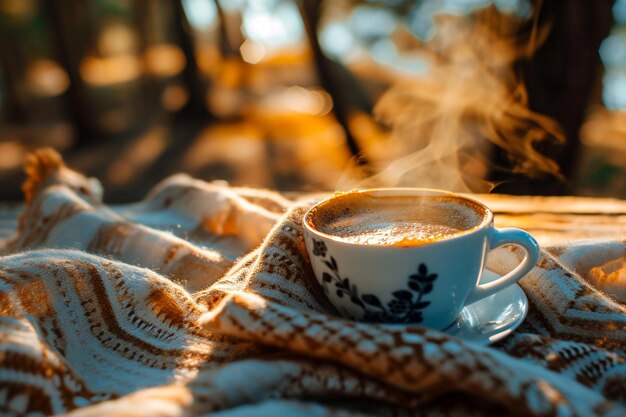 Foto warme koffie op een comfortabele dag