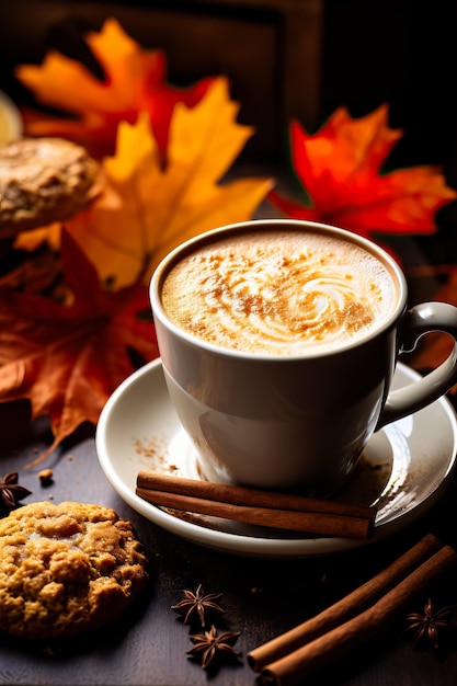 Warming autumn pumpkin coffee