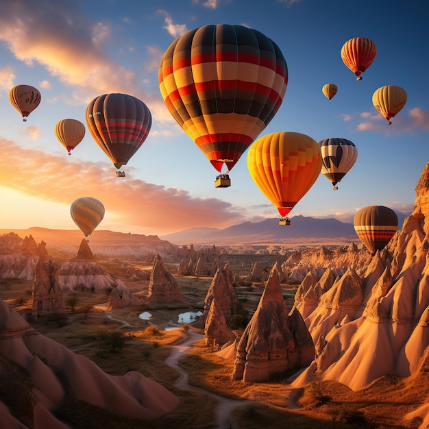 Warmluchtballon vliegen avontuur adembenemend uitzicht drijven