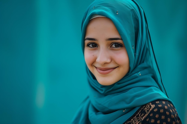 Warmly Smiling Young Muslim Woman