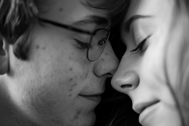 Photo the warmth and romance between a couple in a closeup portrait